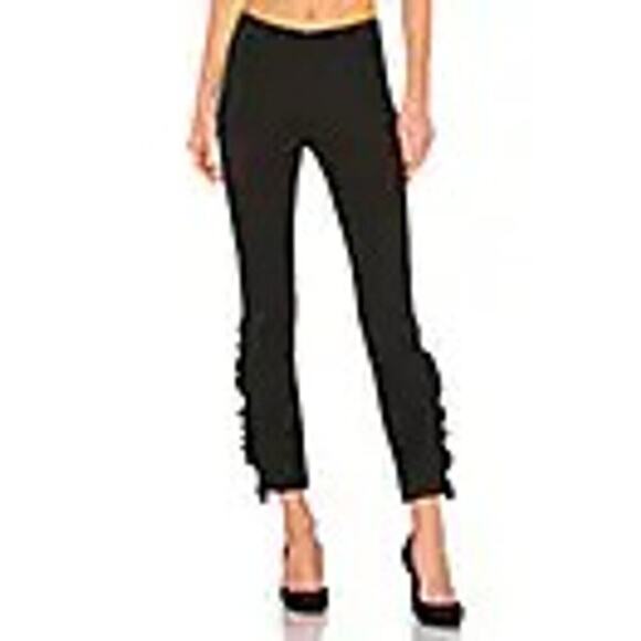 (US 4) IRO Black Fholan Ruffled Slim Pants Size US 4 FR 36 - Picture 1 of 8